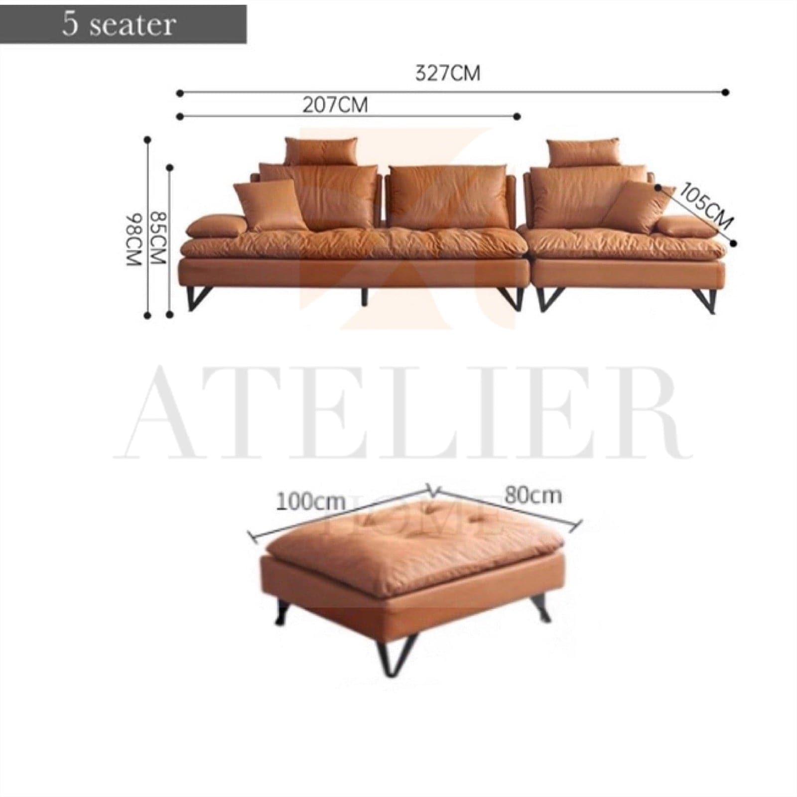 Home Atelier Tania Slidable Backrest Sofa