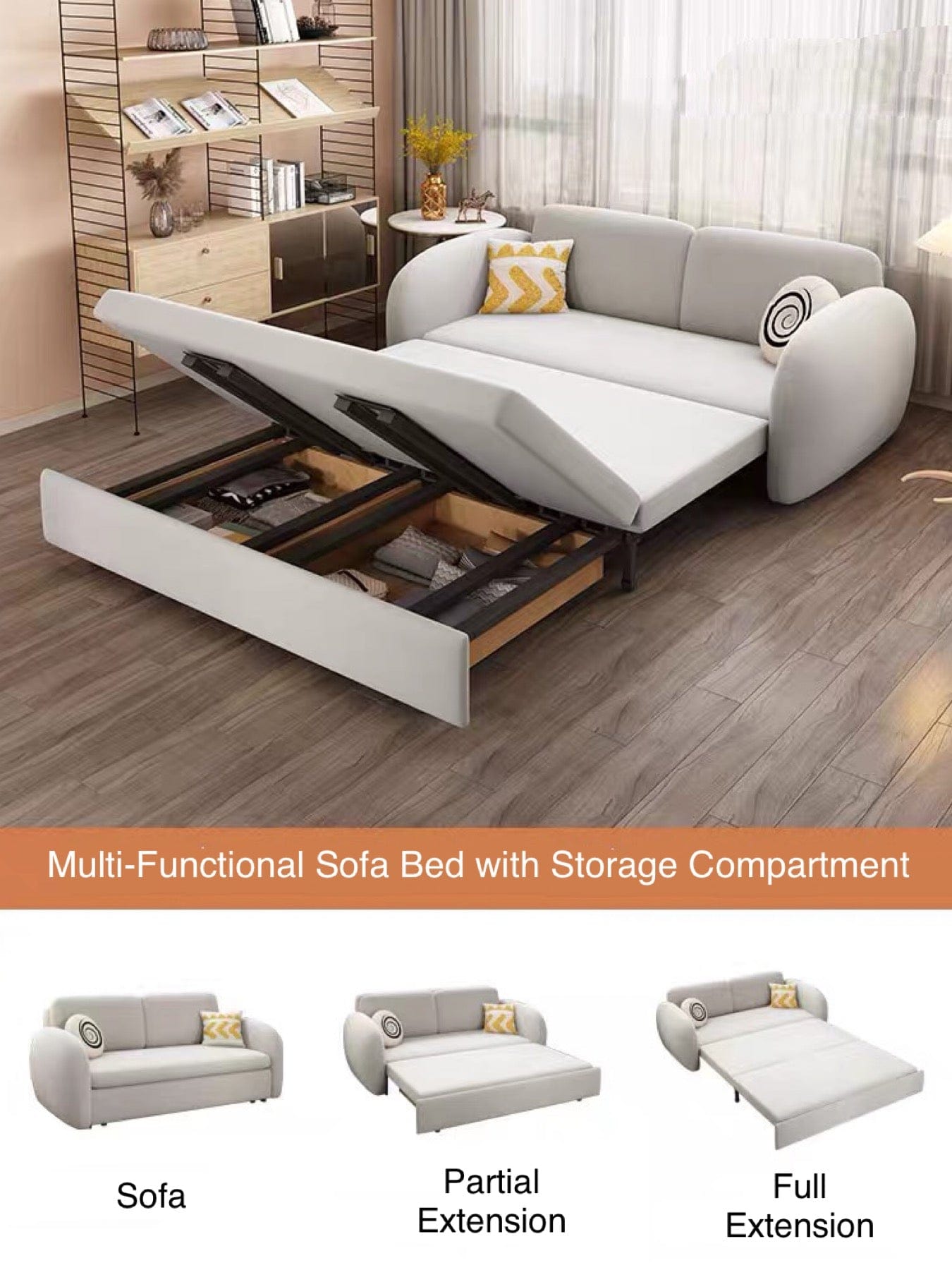 Home Atelier Taylor Scratch Resistant Storage Sofa Bed