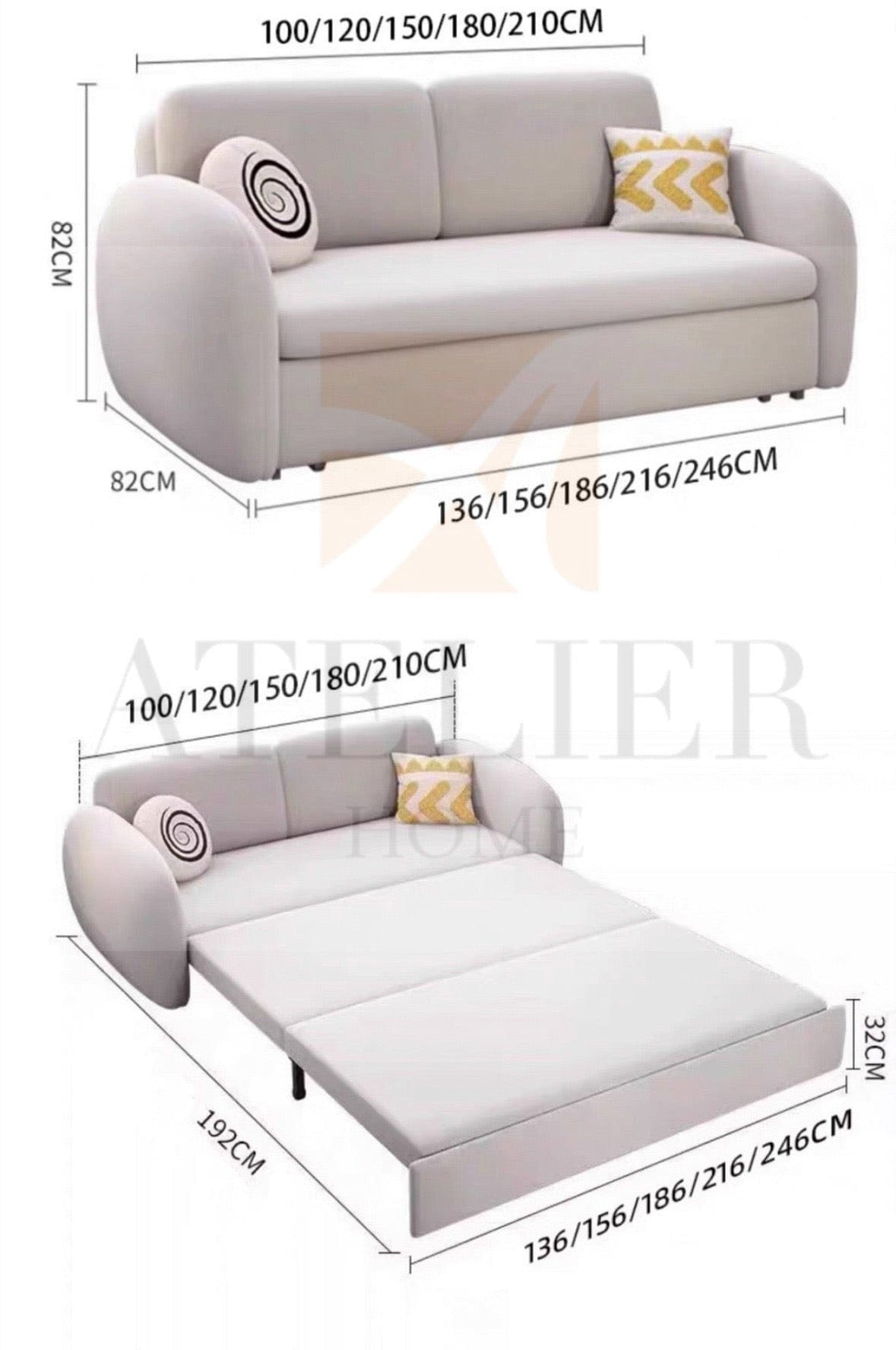 Home Atelier Taylor Scratch Resistant Storage Sofa Bed