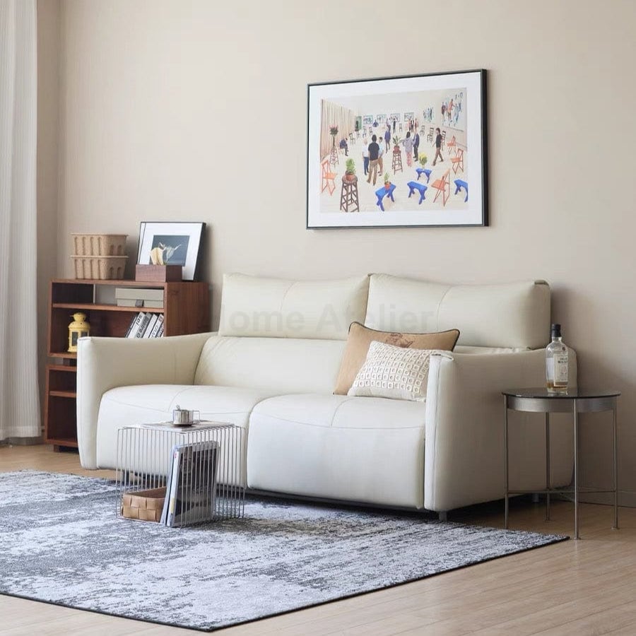 Home Atelier Terence Leather Foldable Sofa Bed with Mattress