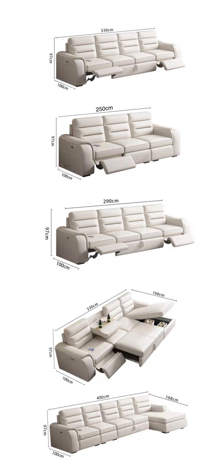 Home Atelier Terra Sofa Bed with Electric Recliner