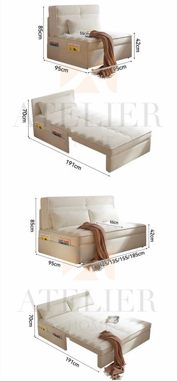 Home Atelier Terraz Scratch Resistant Storage Sofa Bed (Copy)