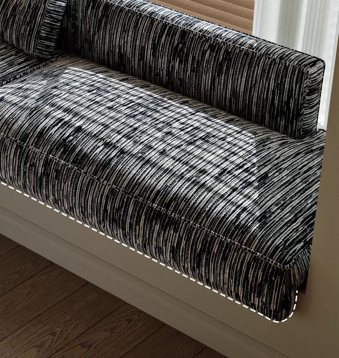 Home Atelier Textured Cotton Fabric / Customizable ( Request for Quote) Anton Customise Bay Window Sofa