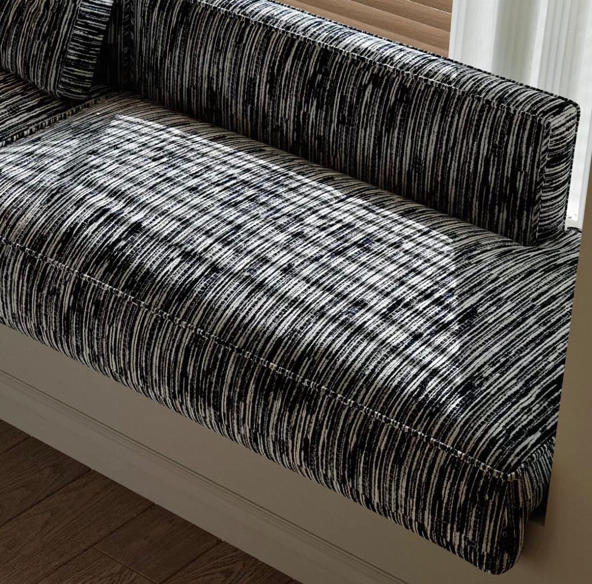 Home Atelier Textured Cotton Fabric / Customizable ( Request for Quote) Anton Customise Bay Window Sofa