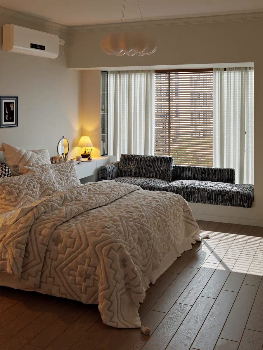 Home Atelier Textured Cotton Fabric / Customizable ( Request for Quote) Anton Customise Bay Window Sofa