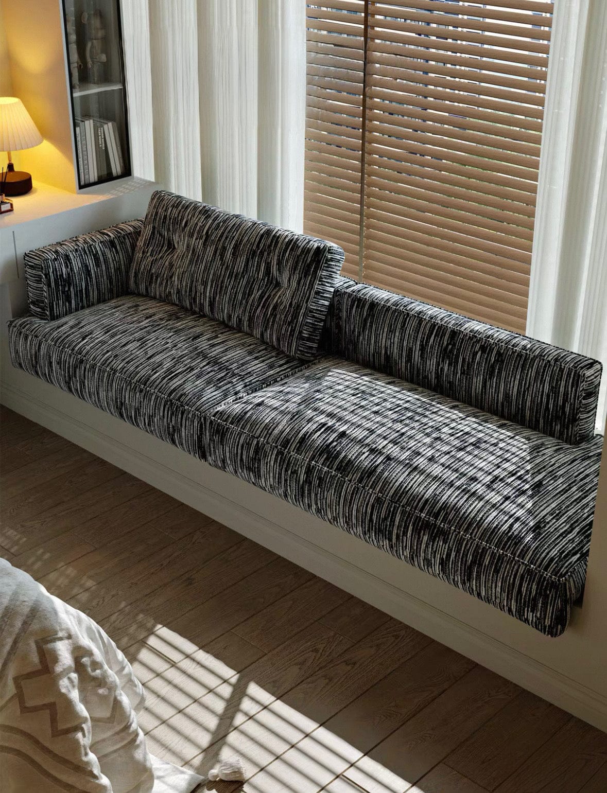 Home Atelier Textured Cotton Fabric / Customizable ( Request for Quote) Anton Customise Bay Window Sofa