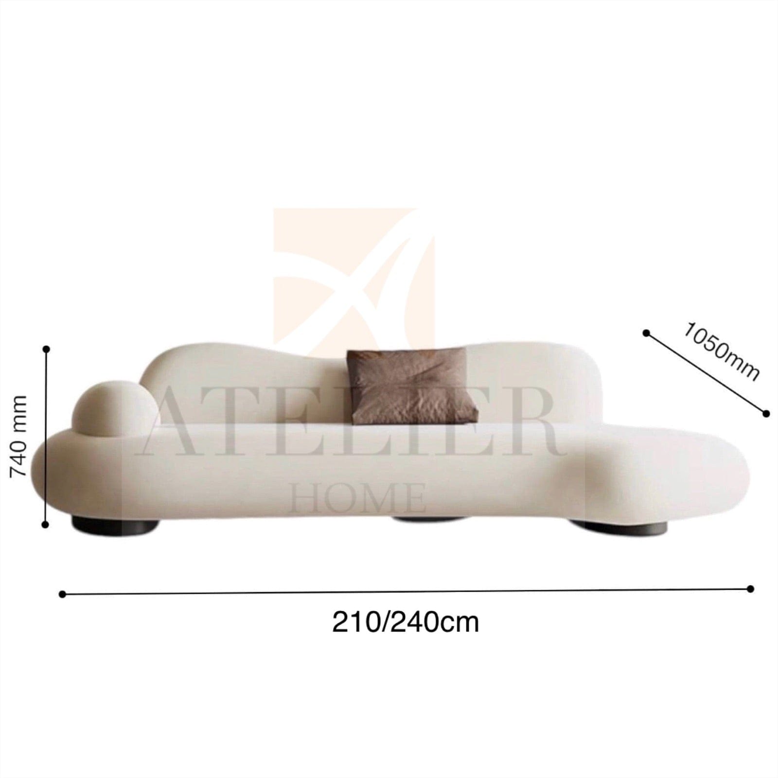 Home Atelier Thanos Scratch Resistant Sectional Designer Curve Sofa