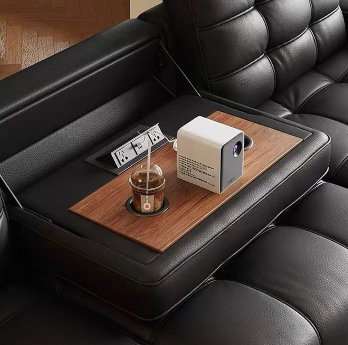 Home Atelier Thomson Genuine Leather Electric Motorized Sofa Bed
