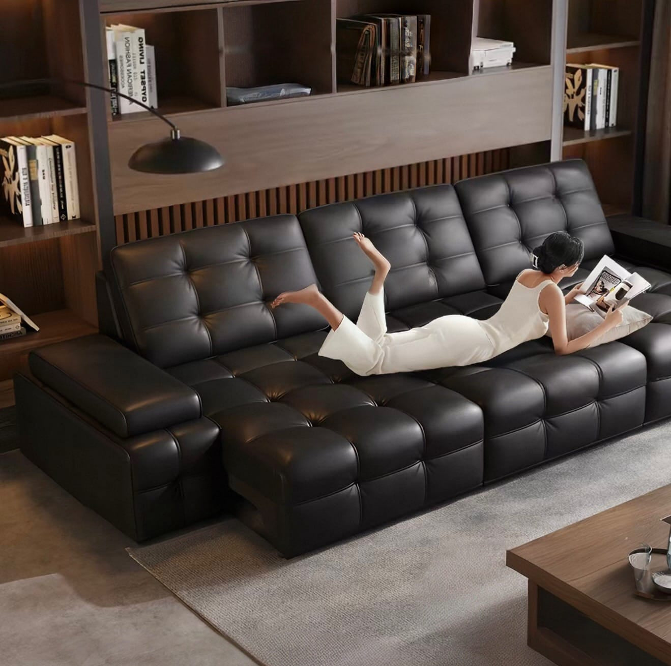 Home Atelier Thomson Scratch Resistant Electric Motorized Leather Sofa Bed (Copy)