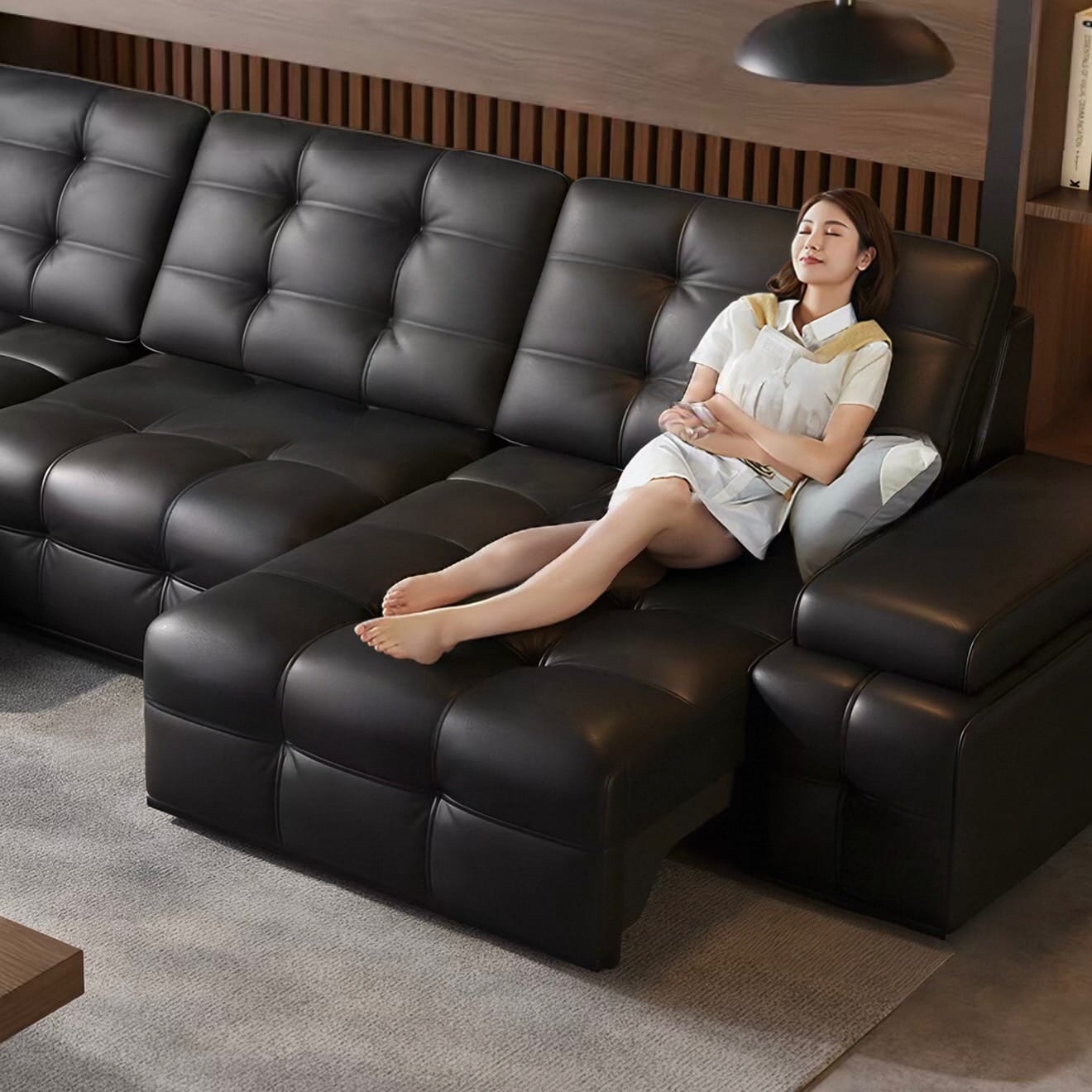 Home Atelier Thomson Scratch Resistant Electric Motorized Leather Sofa Bed (Copy)