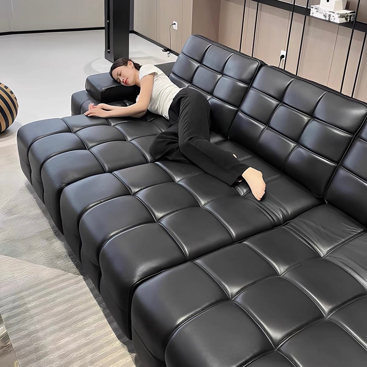 Home Atelier Thomson Scratch Resistant Electric Motorized Leather Sofa Bed (Copy)