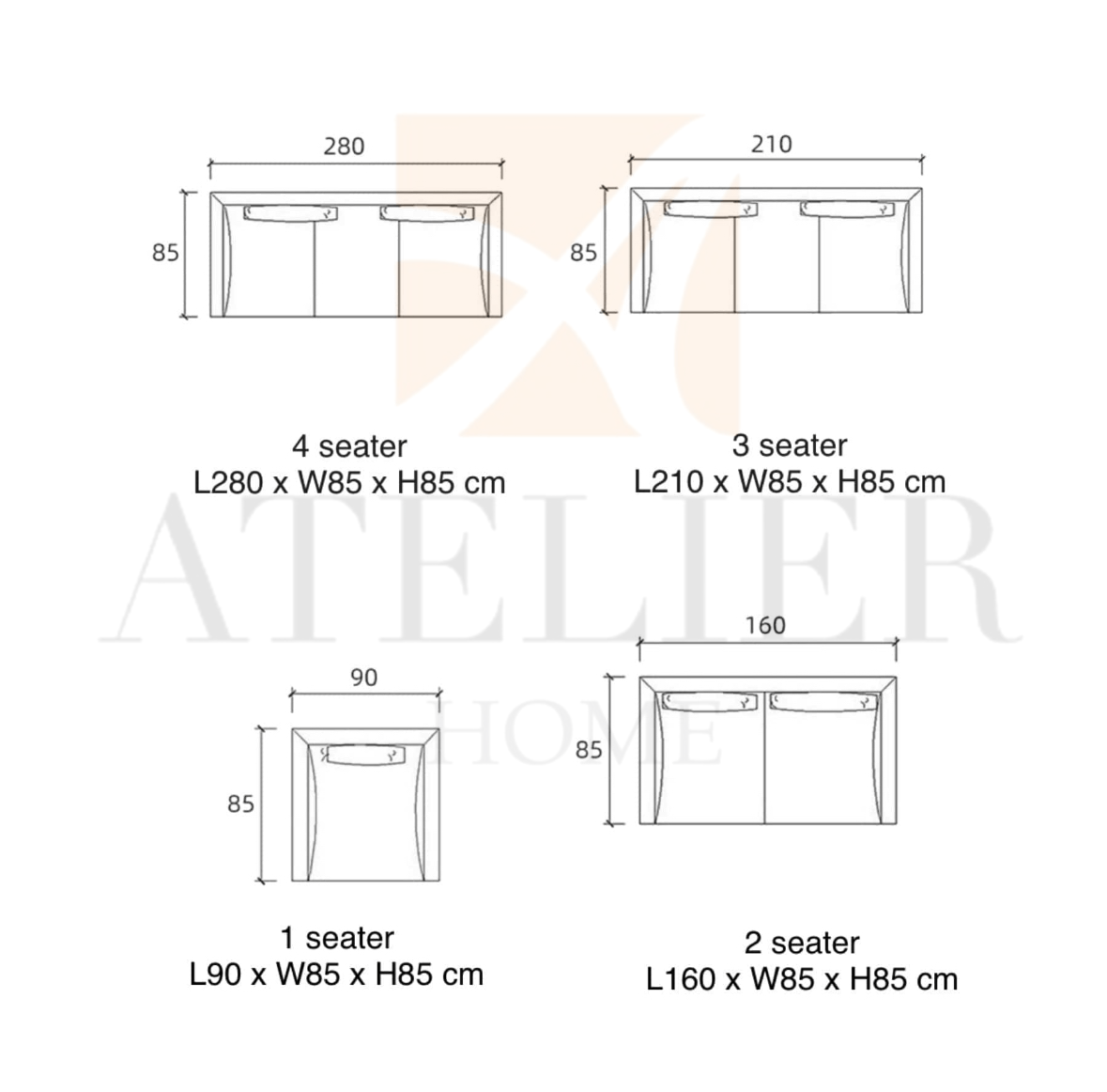 Home Atelier Timothy Genuine Leather Sofa