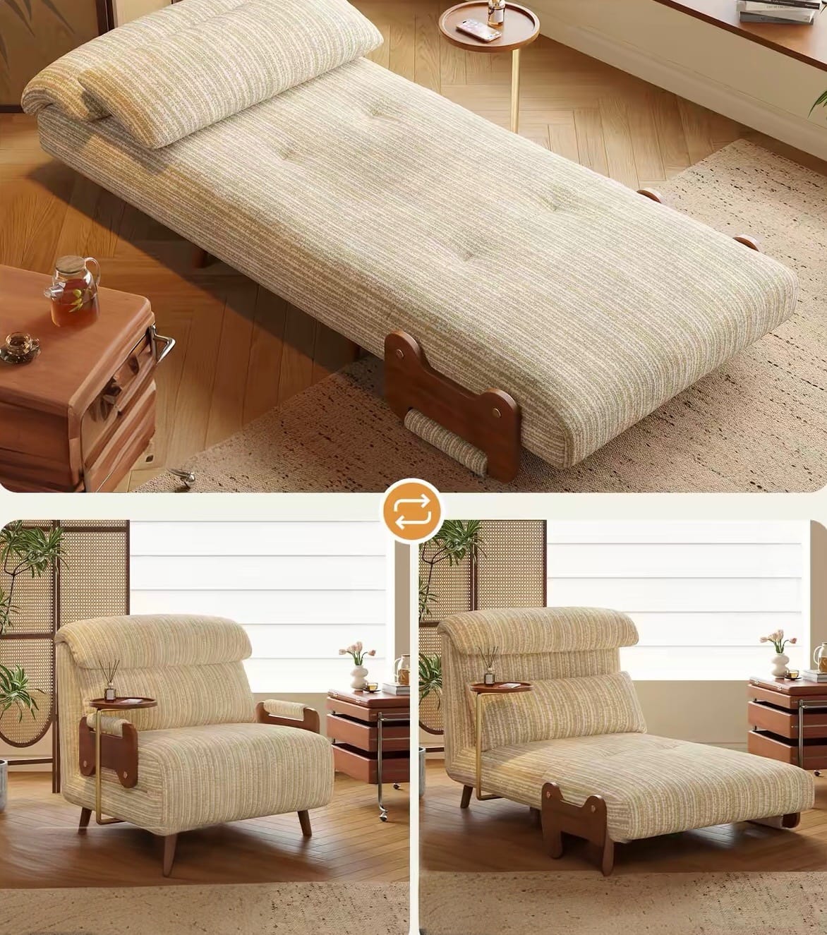 Home Atelier Todo Foldable Sofa Bed with Coffee Table