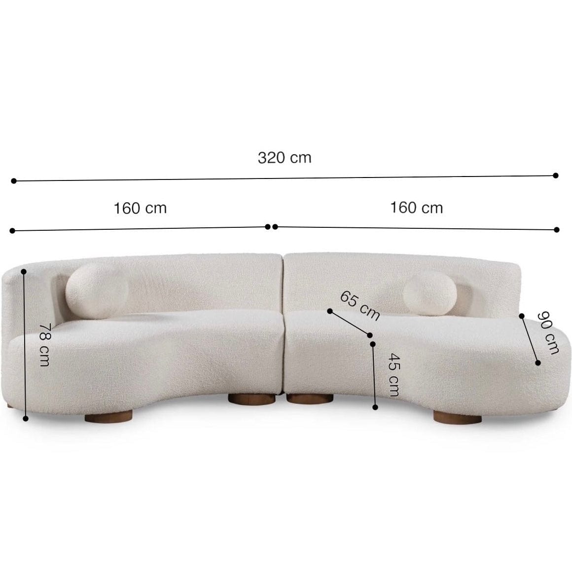 Home Atelier Toma Sectional Boucle Curve Sofa