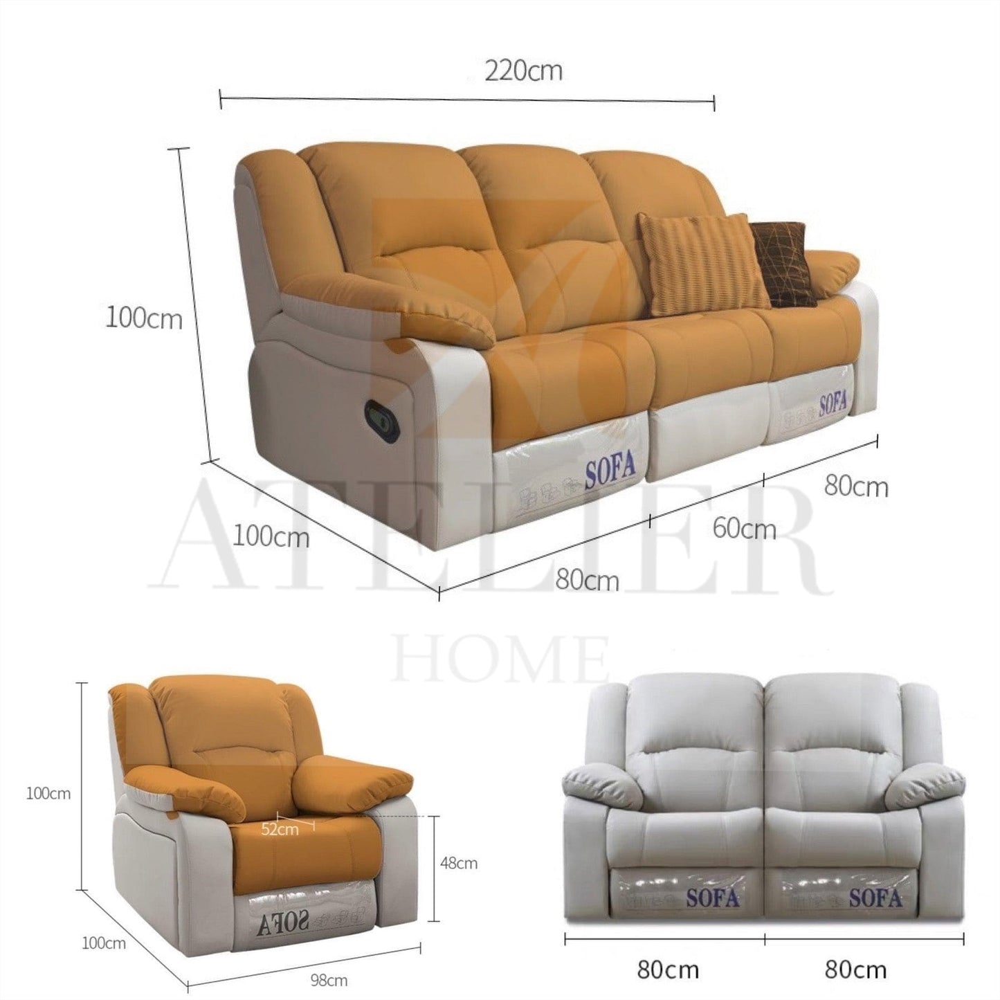 Home Atelier Tott Recliner Sofa