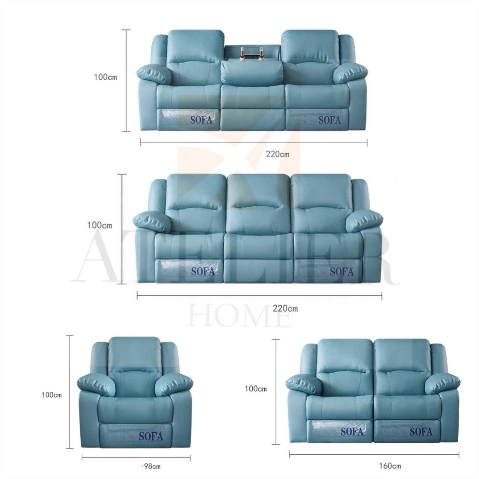 Home Atelier Tott Recliner Sofa