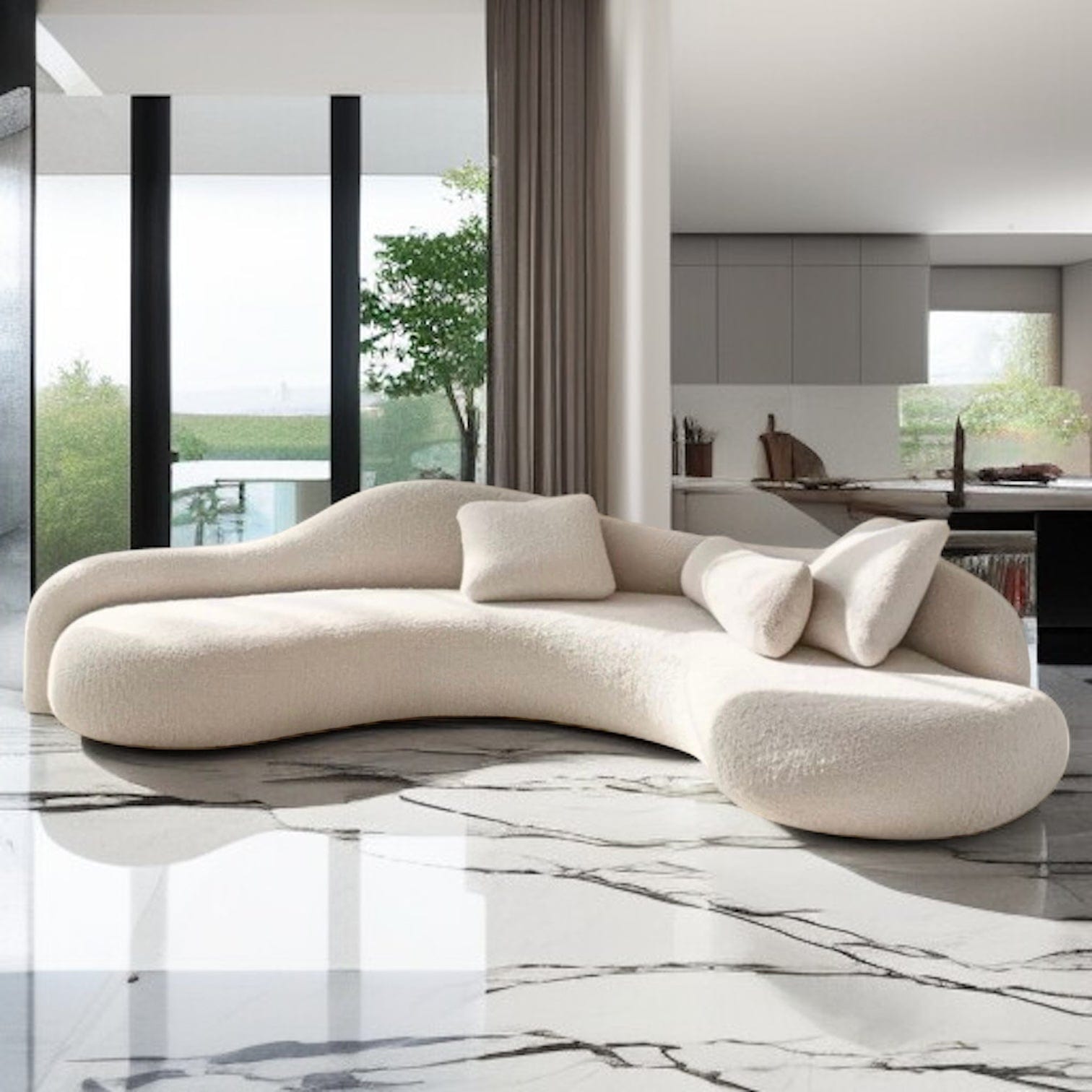Home Atelier Trilium Performance Boucle Curve Sofa