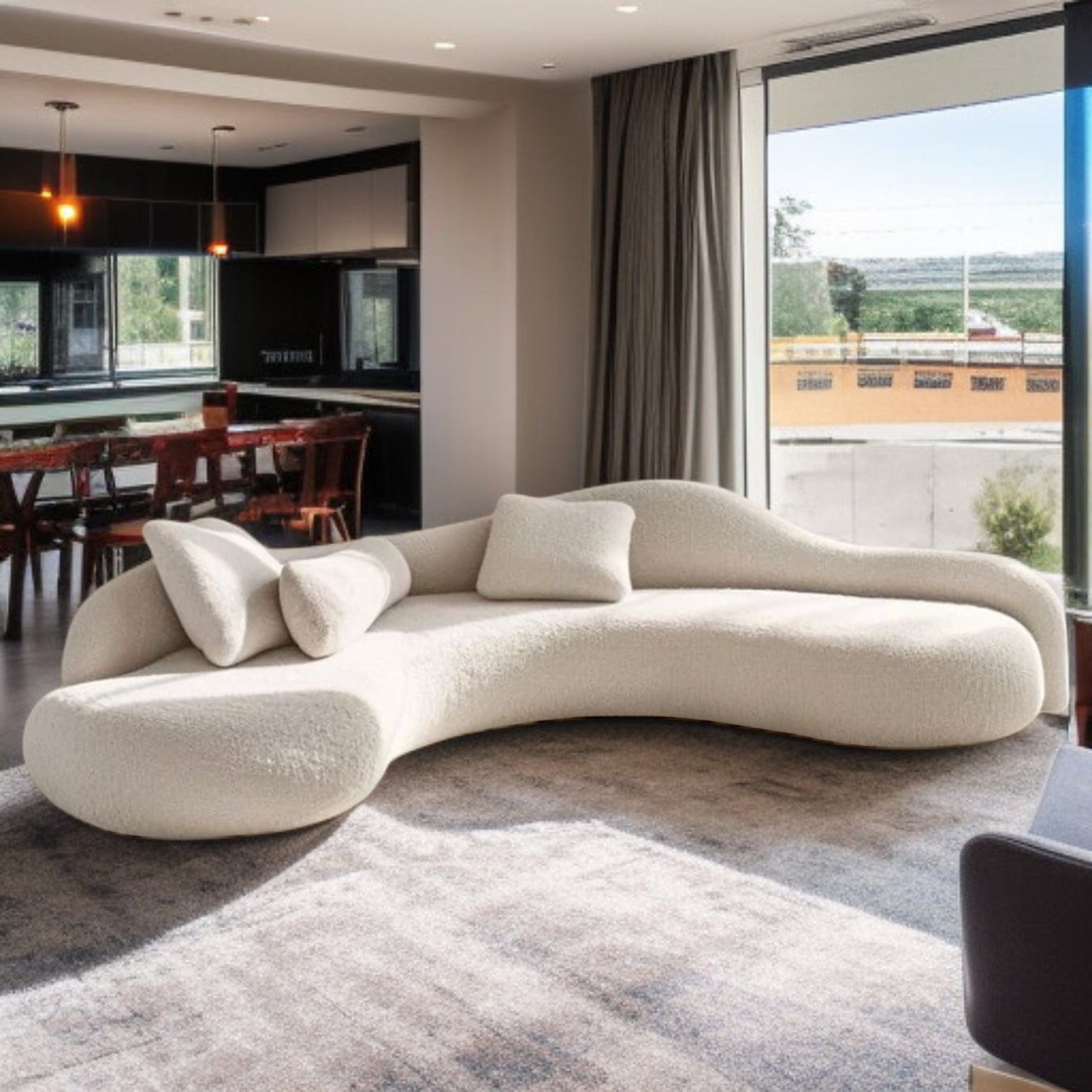 Home Atelier Trilium Performance Boucle Curve Sofa