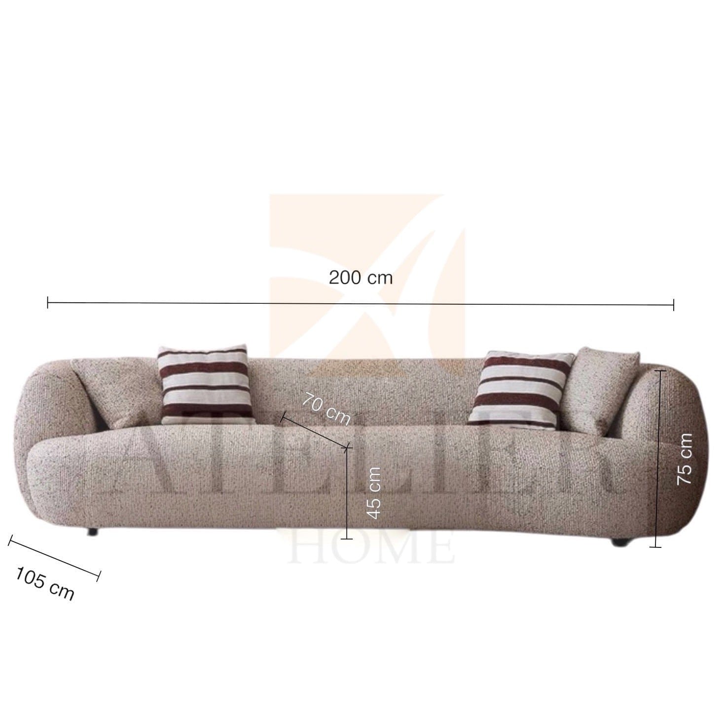 Home Atelier Tusca Performance Boucle Sectional Curve Sofa