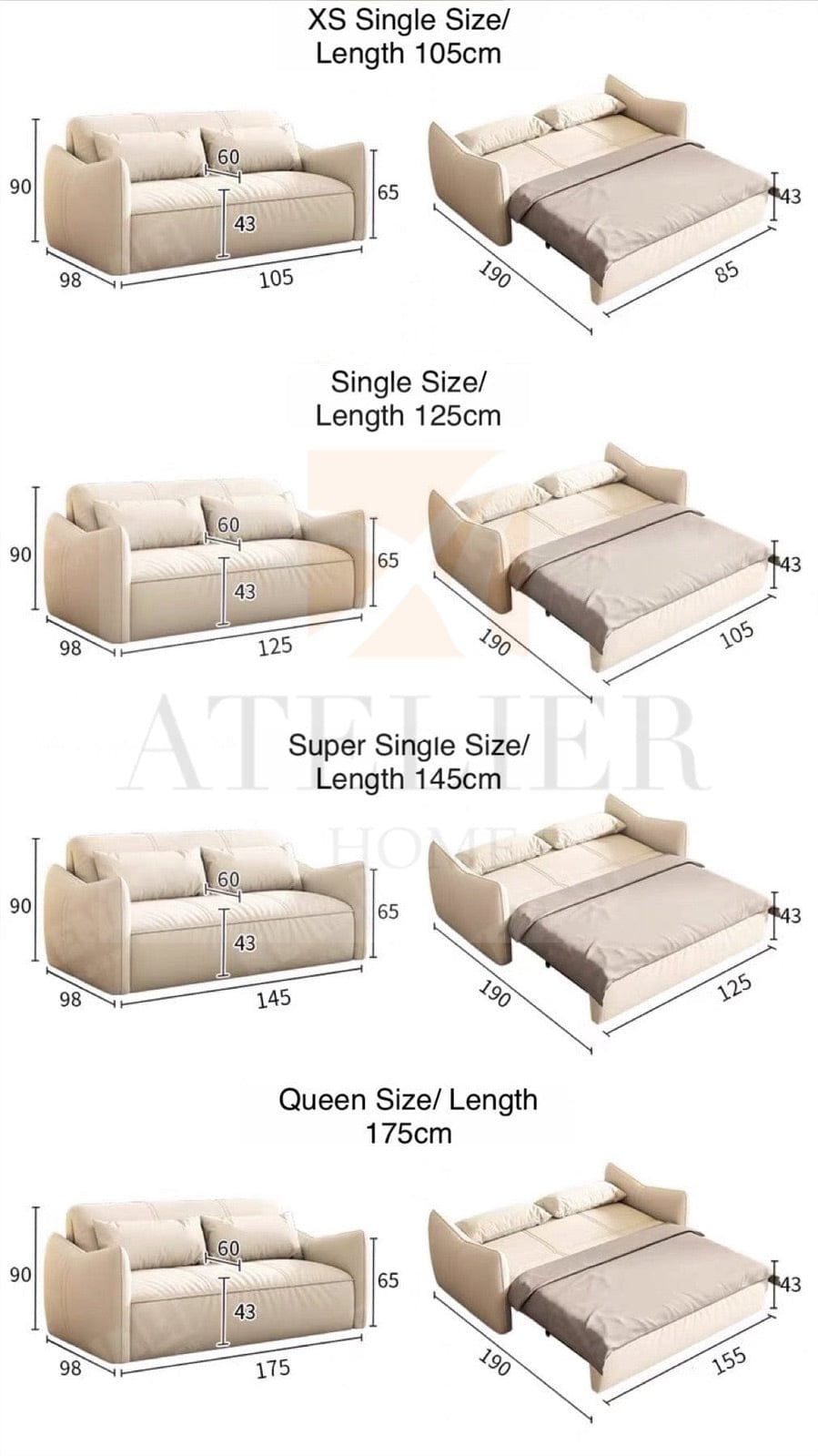 Home Atelier Vania Electric Sofa Bed