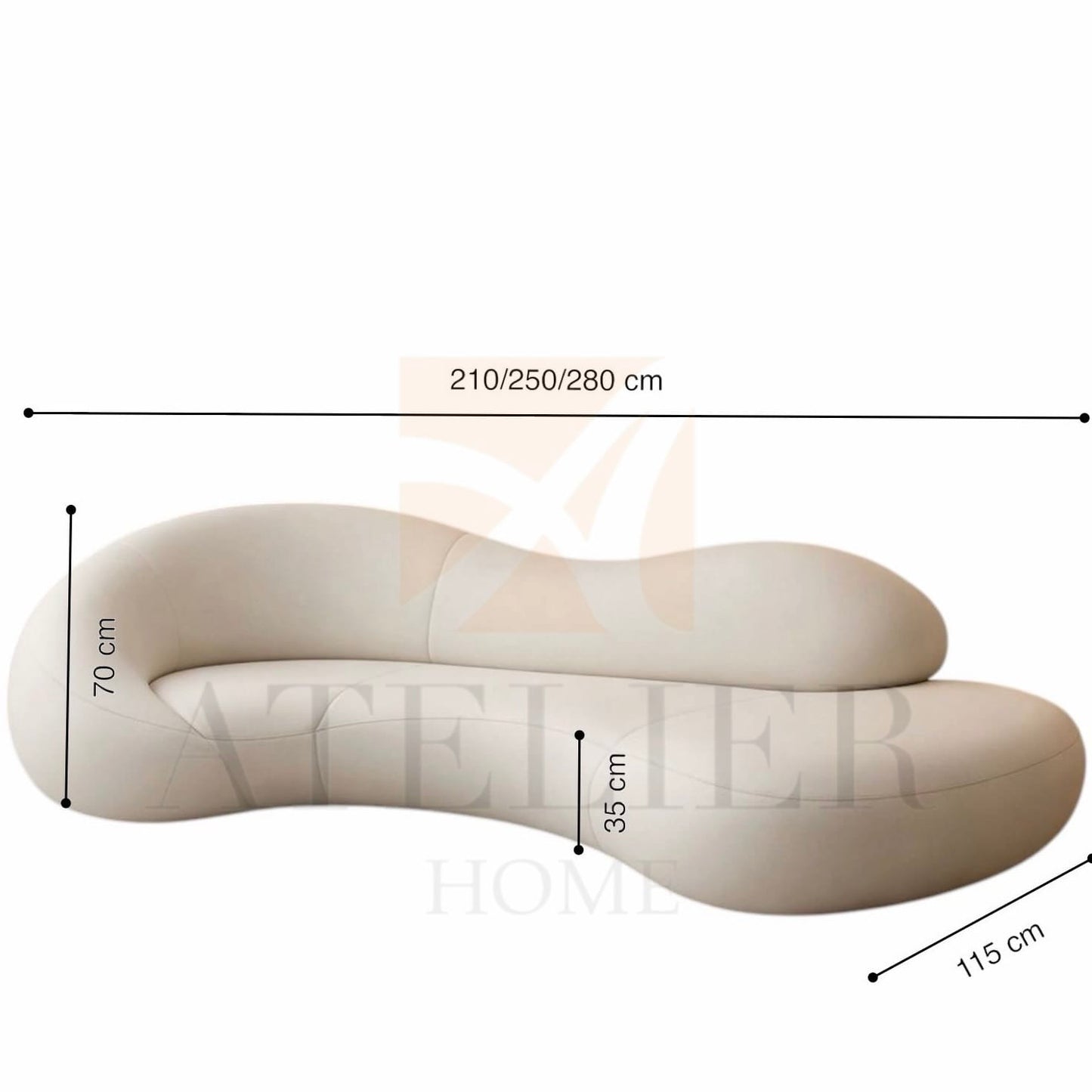 Home Atelier Venico Performance Boucle Curve Sofa (Copy)