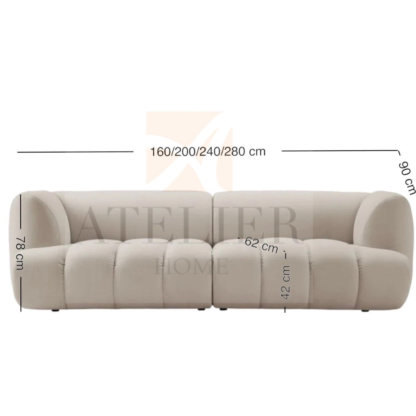 Home Atelier Vermont Scratch Resistant Curve Sofa