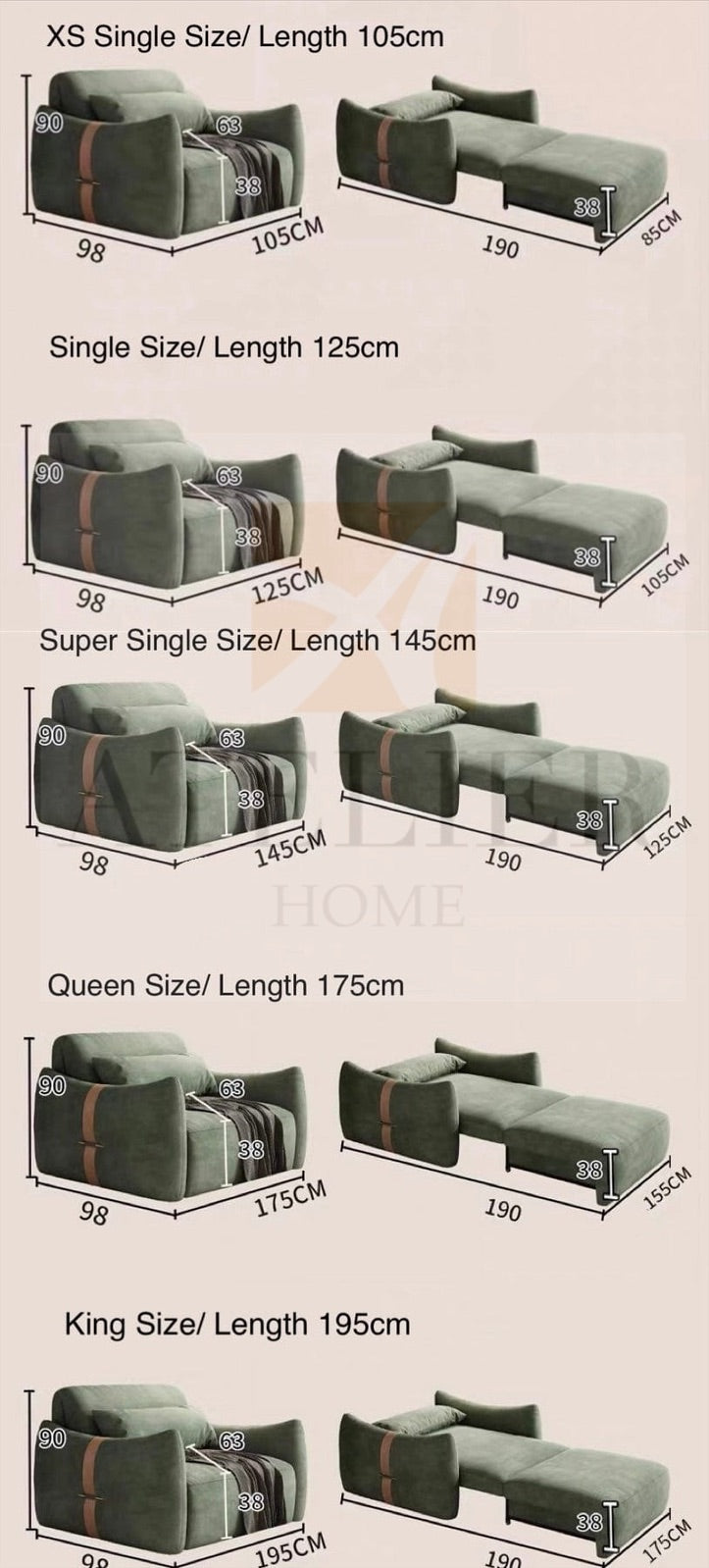 Home Atelier Victoria Electric Sofa Bed