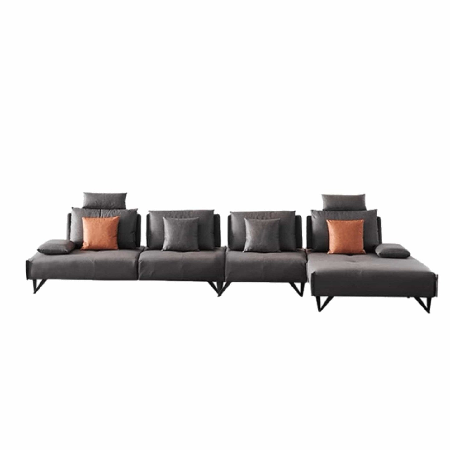 Home Atelier Water and Stain Repellent Leather-Aire / 4 seater L-shape/ Length 421cm / Cream Tallini L-shape Slider Sofa