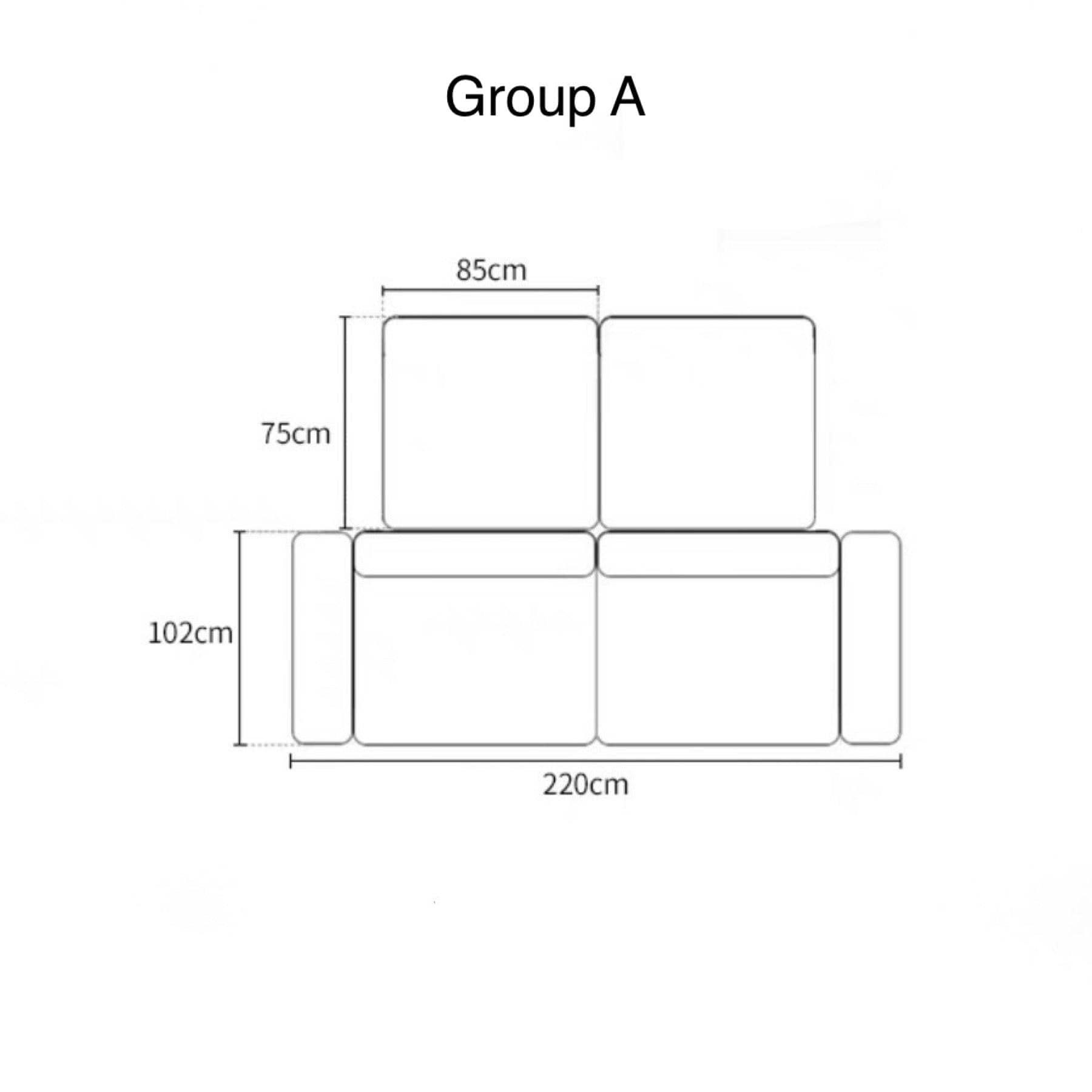 Home Atelier Water and Stain Repellent Leather-Aire / Group A/ L220 x W177cm / Cream Caprice Sectional Island L-Shape Sofa