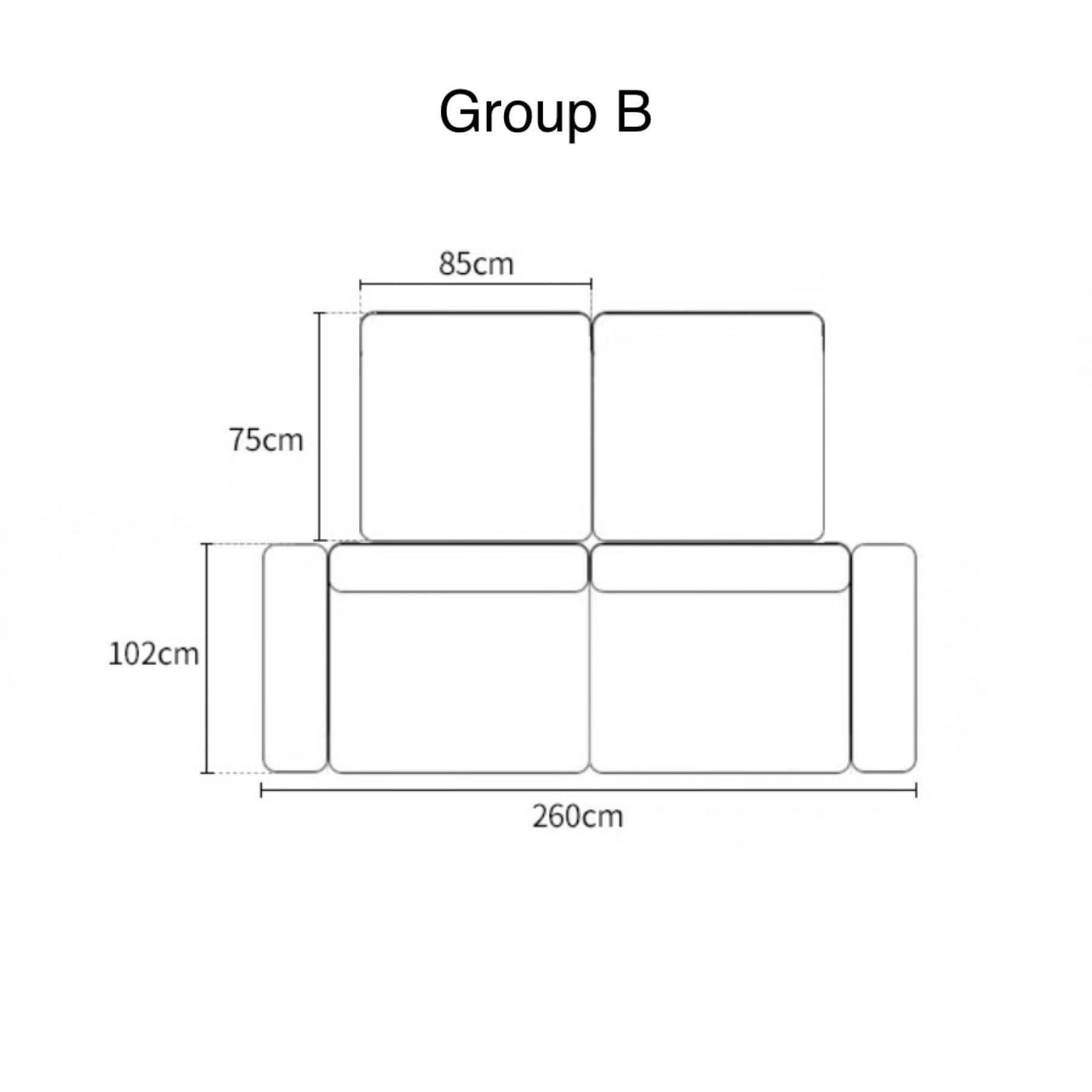 Home Atelier Water and Stain Repellent Leather-Aire / Group B/ L260 x W177cm / White Caprice Sectional Island L-Shape Sofa