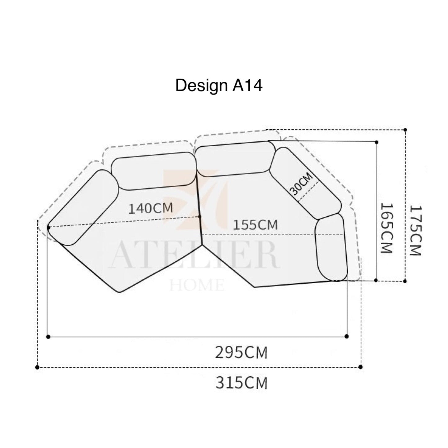 Home Atelier Water/Stain Repellent and Scratch Resistant Suede Fabric / A14/ L315 x W175cm / Cream Floria Scratch Resistant Adjustable Backrest Sofa