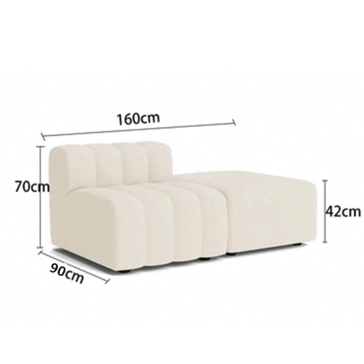 Home Atelier Water/Stain Repellent and Scratch Resistant Suede Fabric / Design A/ Length 160cm / Cream Thompson Scratch Resistant Sectional Curve Sofa