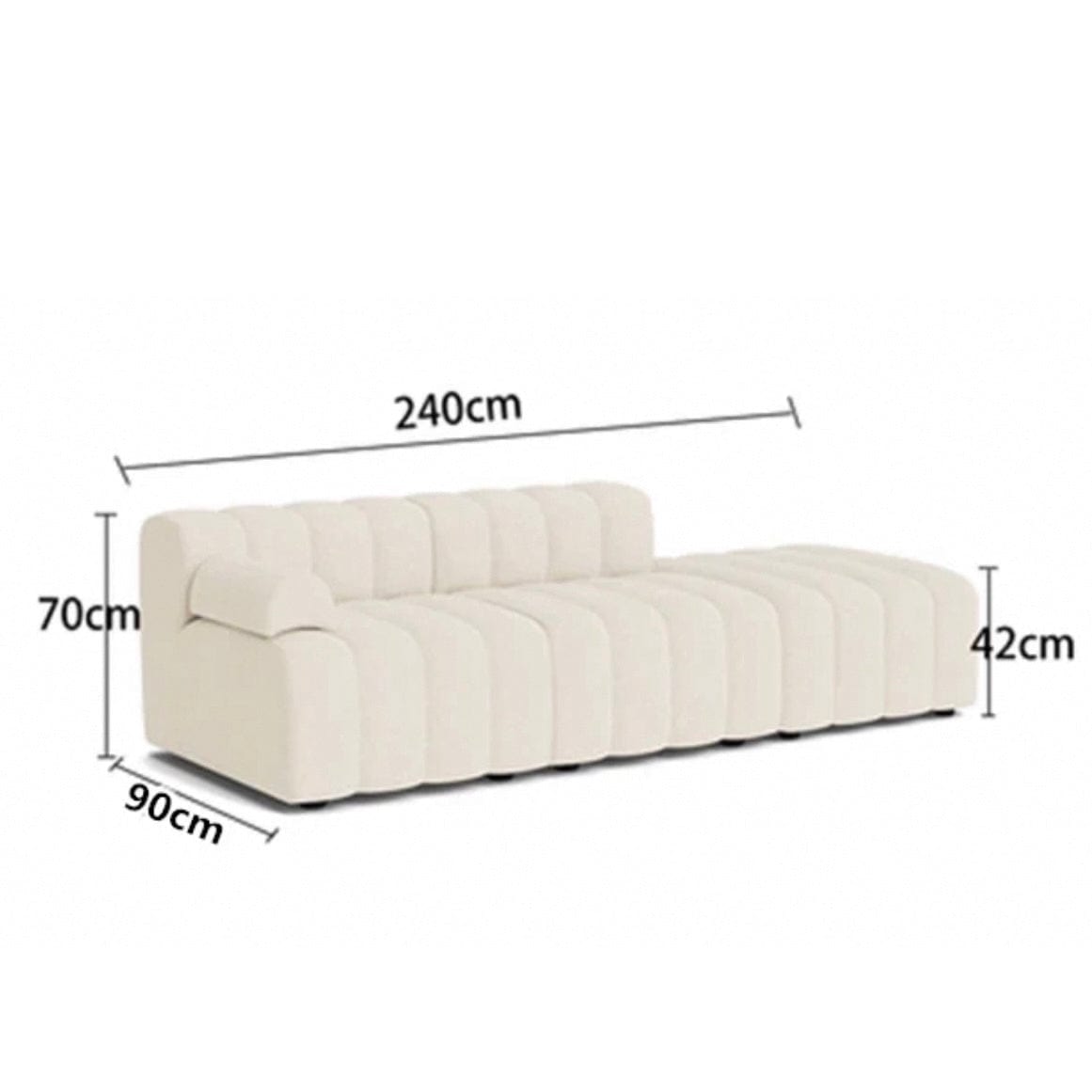 Home Atelier Water/Stain Repellent and Scratch Resistant Suede Fabric / Design B/ Length 240cm / Cream Thompson Scratch Resistant Sectional Curve Sofa