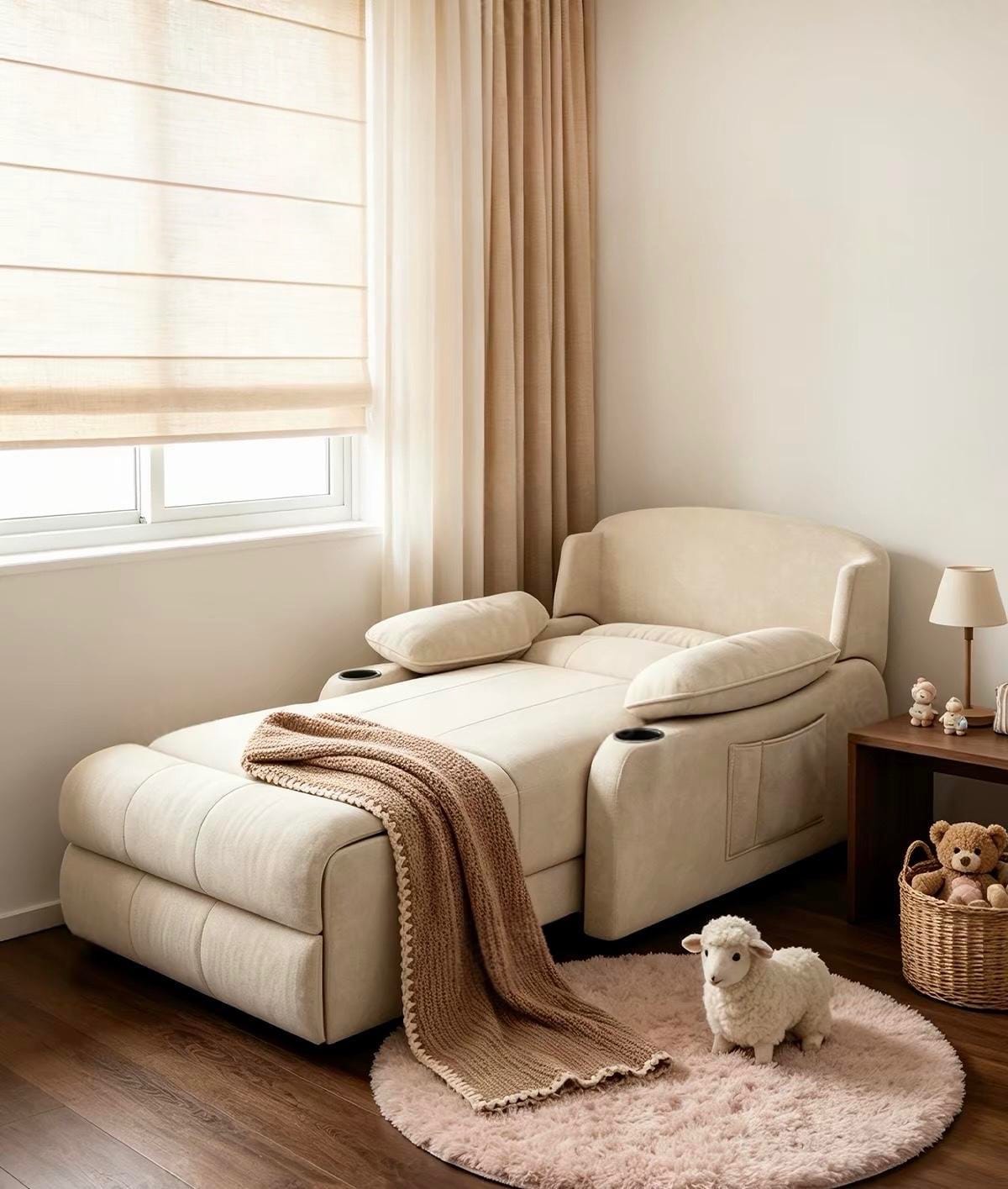 Home Atelier Water/Stain Repellent and Scratch Resistant Suede Fabric / L210 x W110 x H100 cm Isabella Scratch Resistant Electric Recliner Lounge Sofa (Copy)