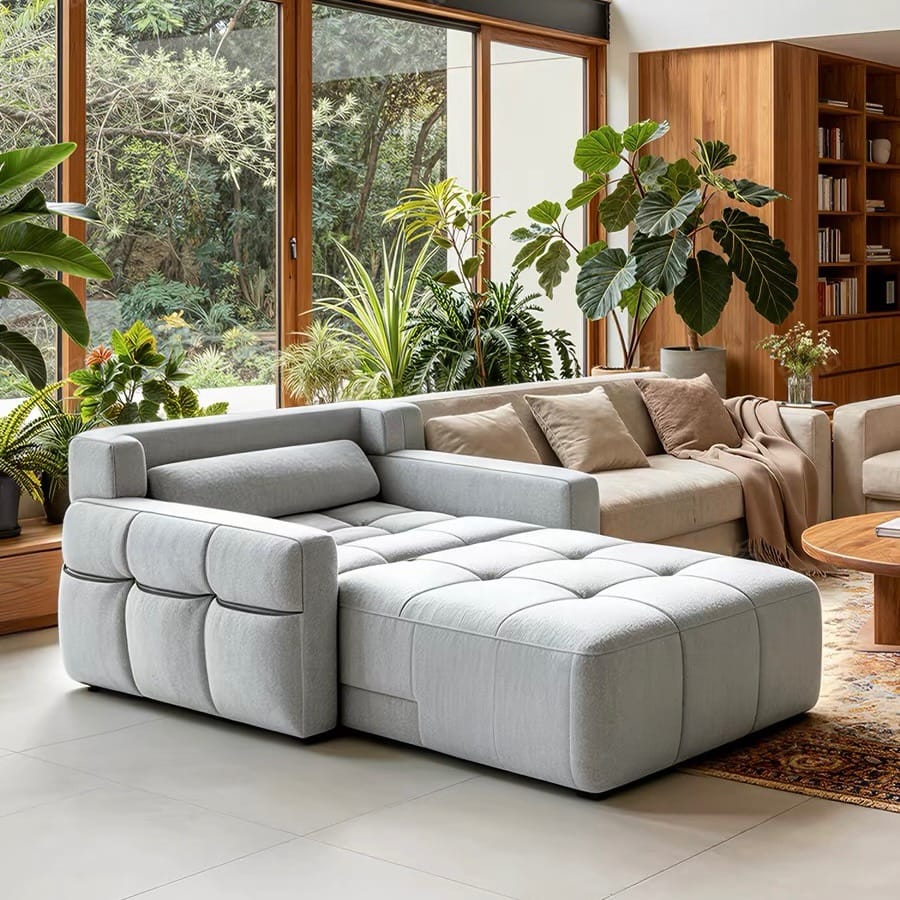 Home Atelier Water/Stain Repellent and Scratch Resistant Suede Fabric / L210 x W110 x H100 cm Raven Scratch Resistant Electric Recliner Lounge Sofa (Copy)