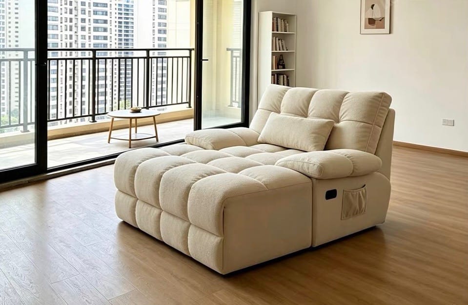 Home Atelier Water/Stain Repellent and Scratch Resistant Suede Fabric / L210 x W110 x H100 cm Tango Scratch Resistant Electric Recliner Lounge Sofa (Copy 2)