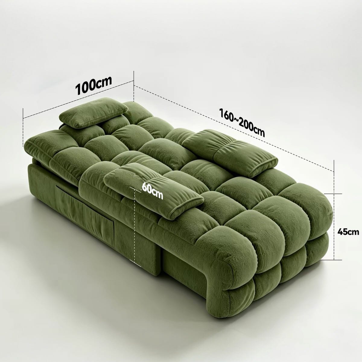 Home Atelier Water/Stain Repellent and Scratch Resistant Suede Fabric / L210 x W110 x H100 cm Tango Scratch Resistant Electric Recliner Lounge Sofa (Copy 2)