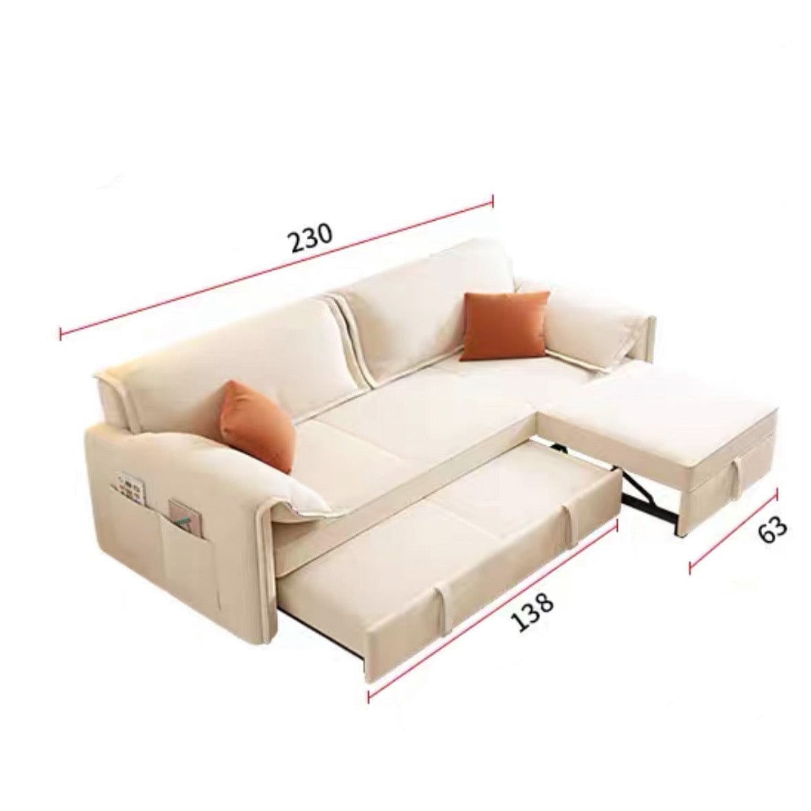 Home Atelier Water/Stain Repellent and Scratch Resistant Suede Fabric / Length 230cm Percier Scratch Resistant Sofa Bed