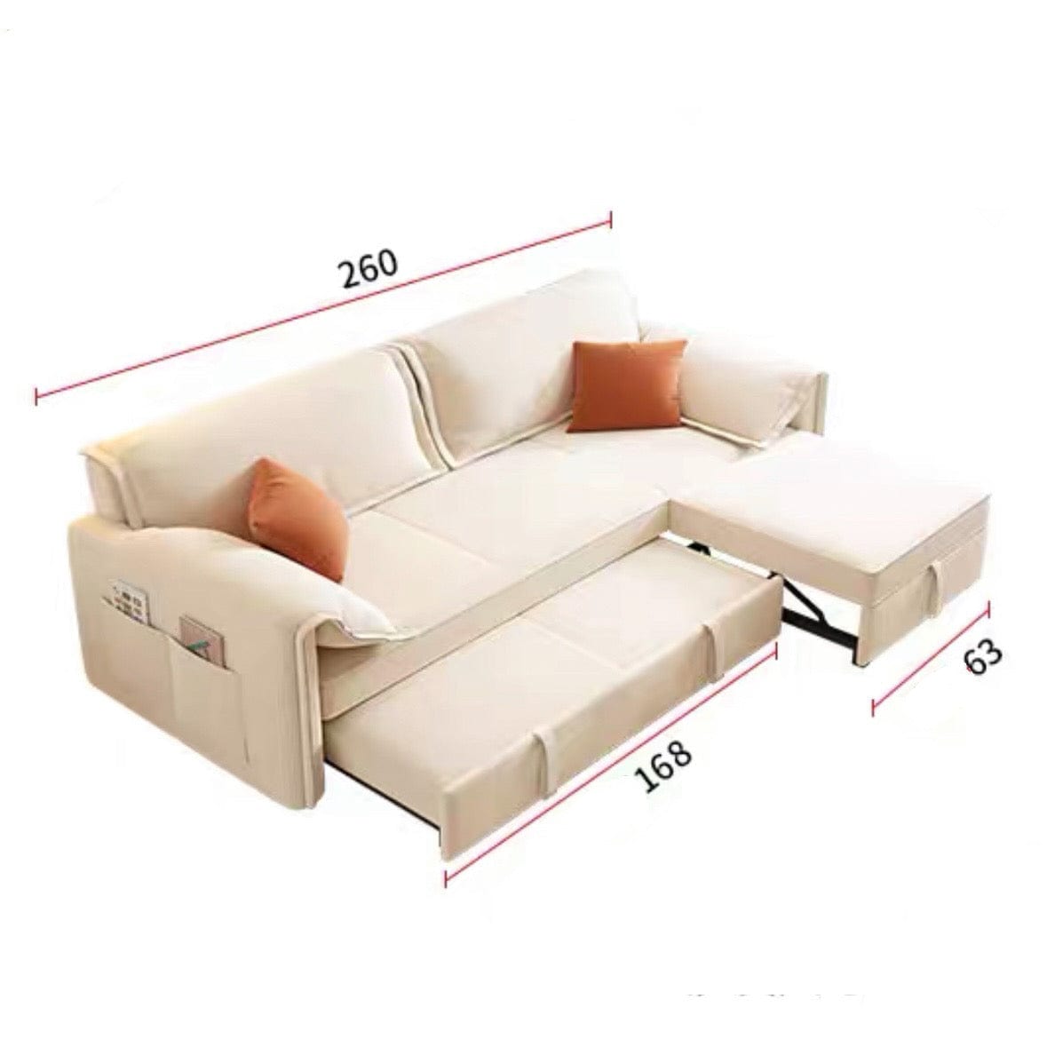 Home Atelier Water/Stain Repellent and Scratch Resistant Suede Fabric / Length 260cm Percier Scratch Resistant Sofa Bed