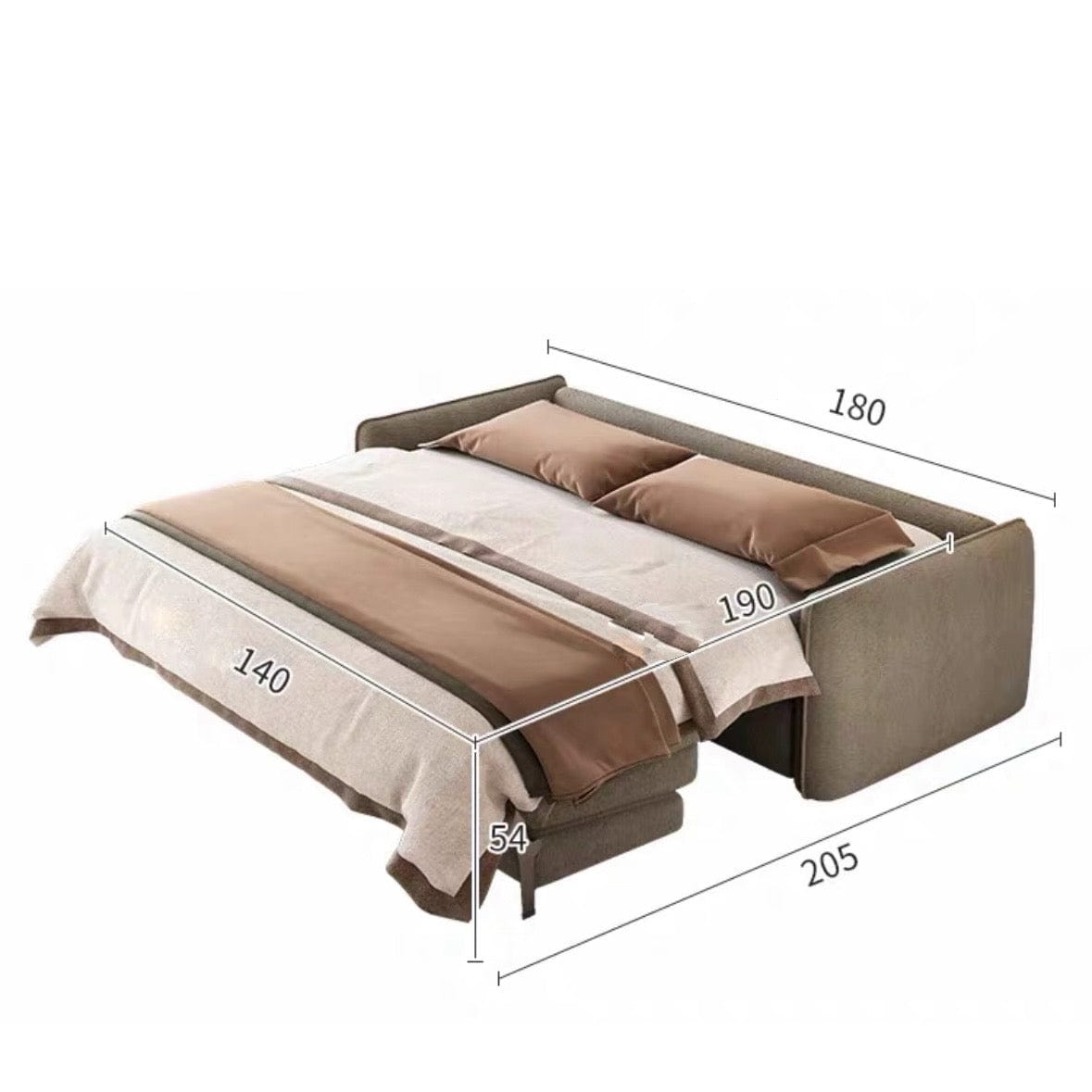 Home Atelier Water/Stain Repellent and Scratch Resistant Suede Fabric / Queen Size/ Length 180cm Maisey Scratch Resistant Foldable Sofa Bed with Mattress