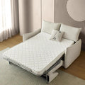 Home Atelier Water/Stain Repellent and Scratch Resistant Suede Fabric / Single Size/ Length 125cm / Cream Charles Foldable Sofa Bed with Mattress