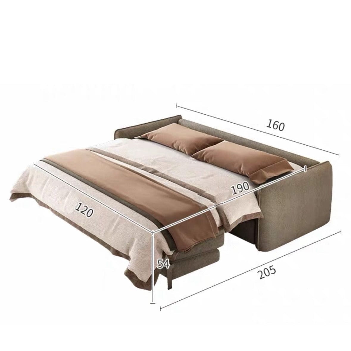 Home Atelier Water/Stain Repellent and Scratch Resistant Suede Fabric / Super Single Size/ Length 160cm Maisey Scratch Resistant Foldable Sofa Bed with Mattress