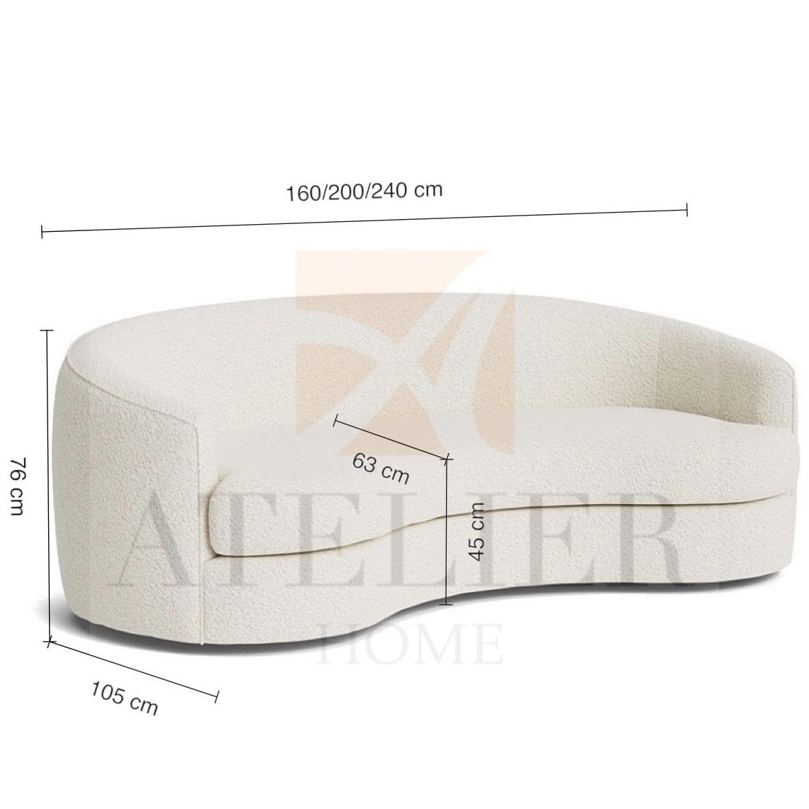 Home Atelier Wilmer Performance Boucle Curve Sofa