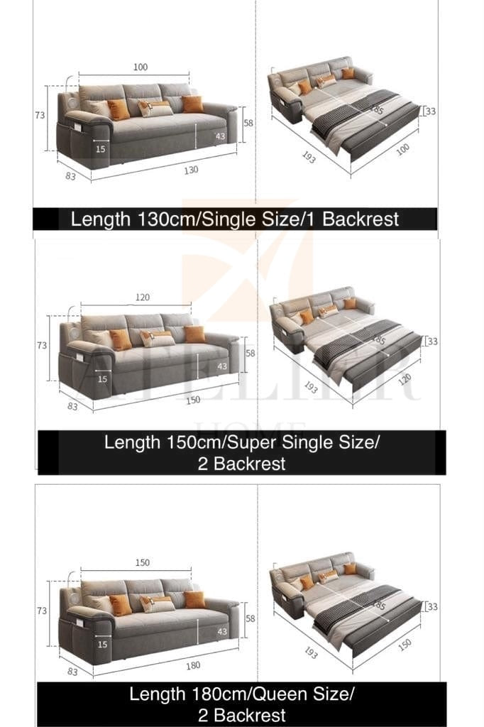 Home Atelier Wilson Pull-out Storage Sofa Bed