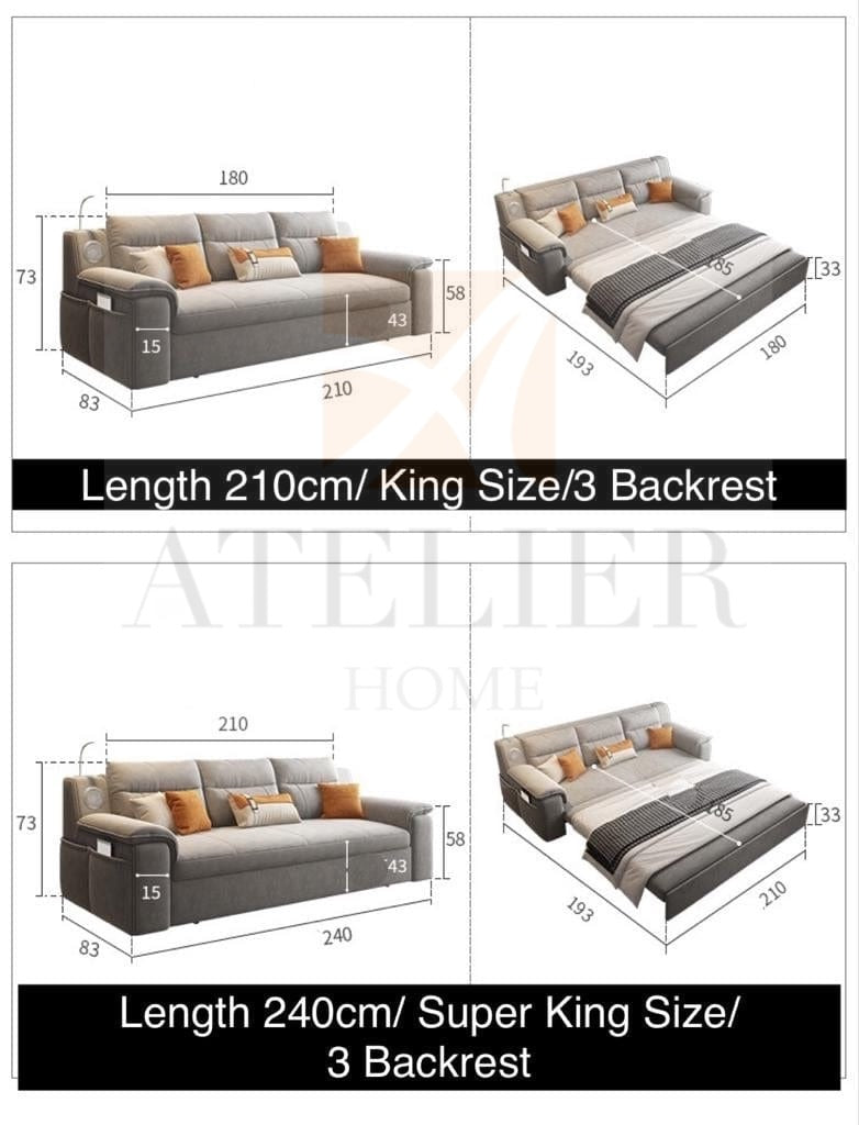 Home Atelier Wilson Pull-out Storage Sofa Bed