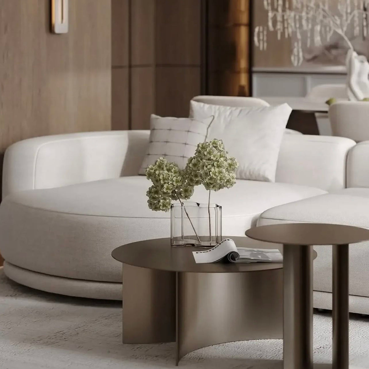 Home Atelier Wiston Designer Sectional Round Chaise Sofa (Copy)