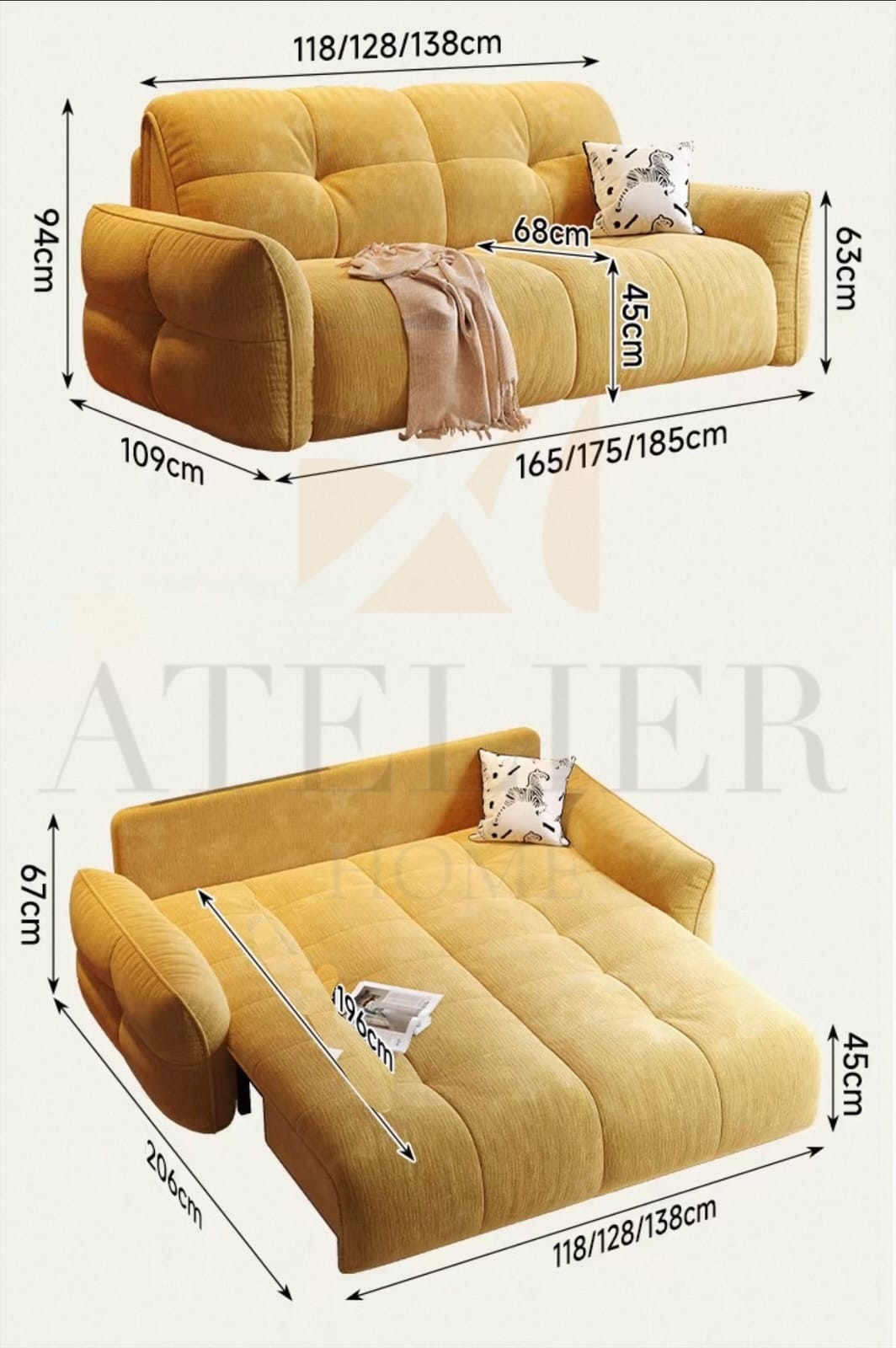 Home Atelier Zac Scratch Resistant Electric Extendable Sofa Bed (Copy 4)
