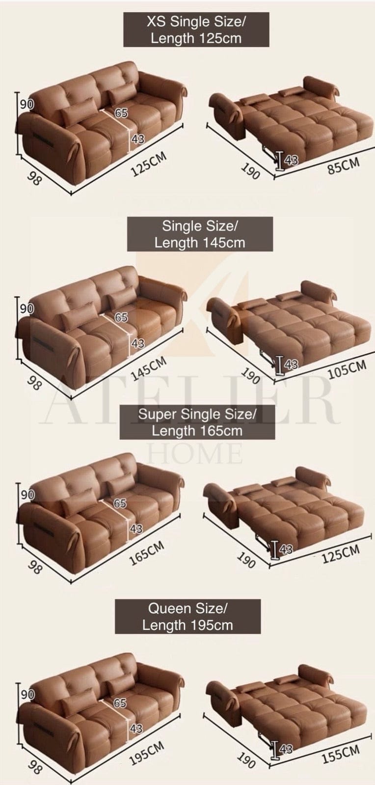 Home Atelier Zola Electric Sofa Bed