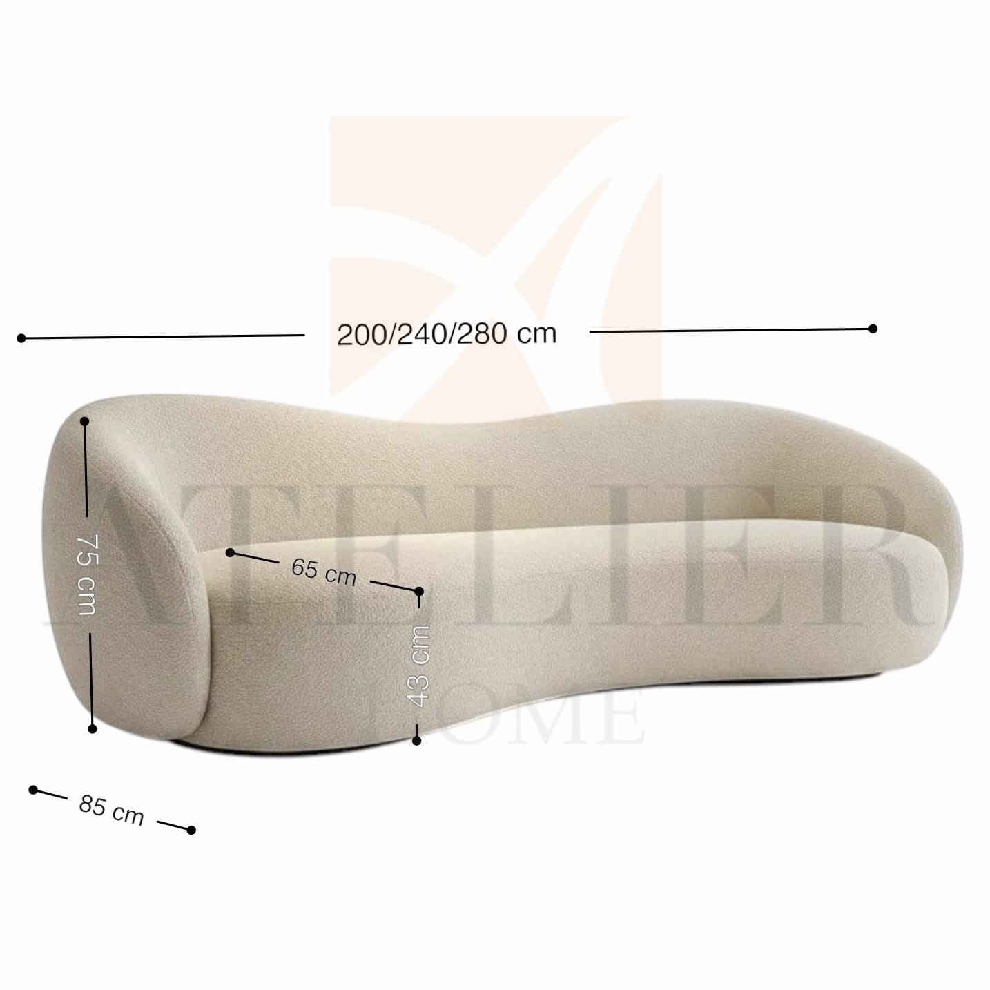 homeworkz Jasmin Curve Sofa